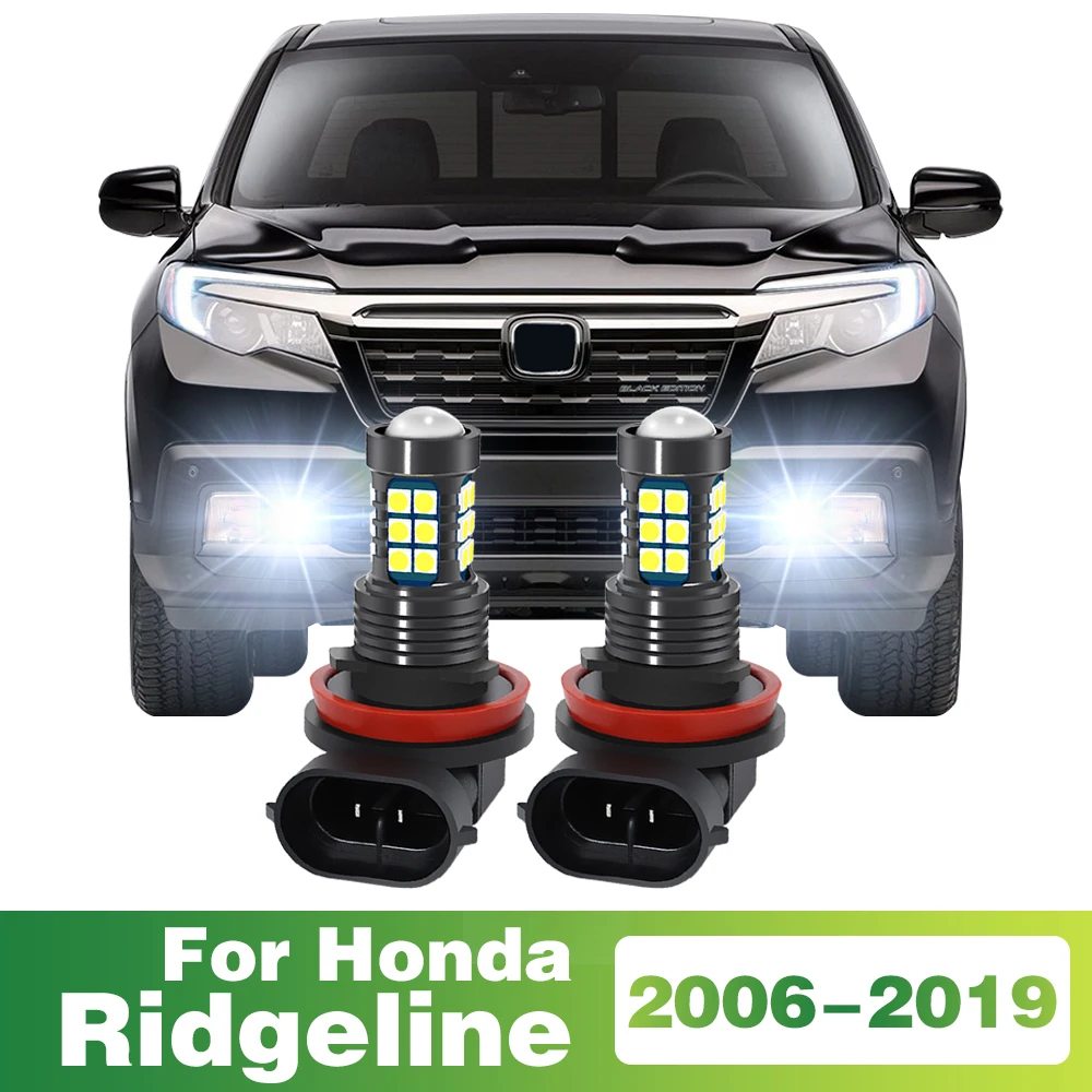 2x Lamp LED Car Front Fog Light For Honda Ridgeline 2006 2007 2008 2009 2010 2011 2012 2013 2014 2015 2017 2018 2019 Accessories