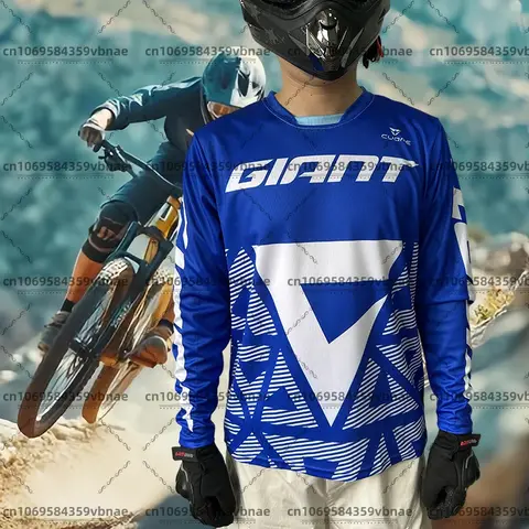 Giant downhill mountain bike jersey Men's DH motorcycle enduro jersey BMX mountain bike cross-country long-sleeved shirt.