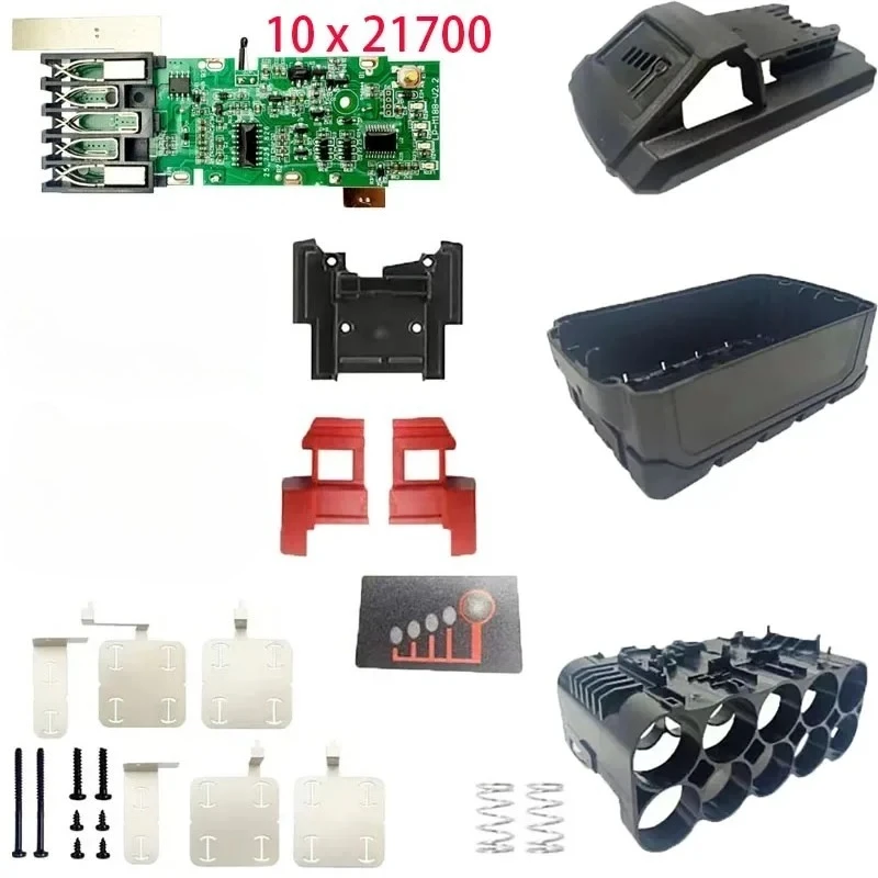 PCB Ladeschutzplatine Batteriegehäuse 10-Zellen-Lithium-Ionen-Akku Kunststoffgehäuse für Milwaukee M18 18 V 8 Ah Lithium-Ionen-Akku – Detail 1