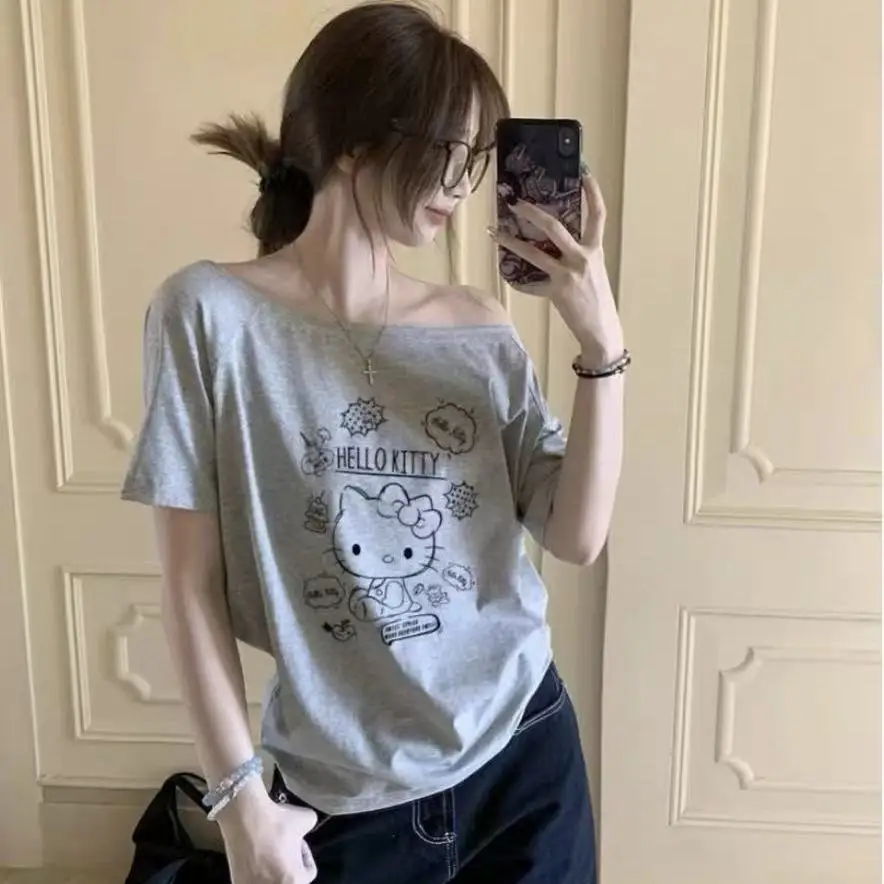 camiseta-de-algodao-off-shoulder-para-meninas-estilo-americano-retro-sanrio-hello-kitty-tops-de-verao-para-estudantes