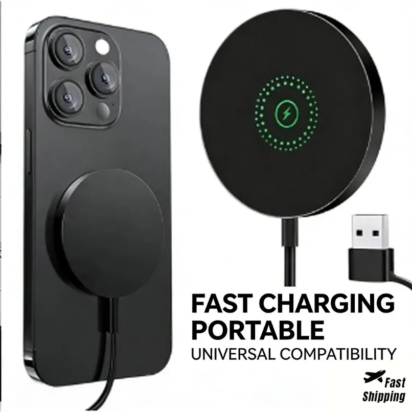 Быстрая магнитная беспроводная зарядная панель с портами USB и Type-C, универсальная для Magsafe iPhone 17, 16, 15 Pro Max