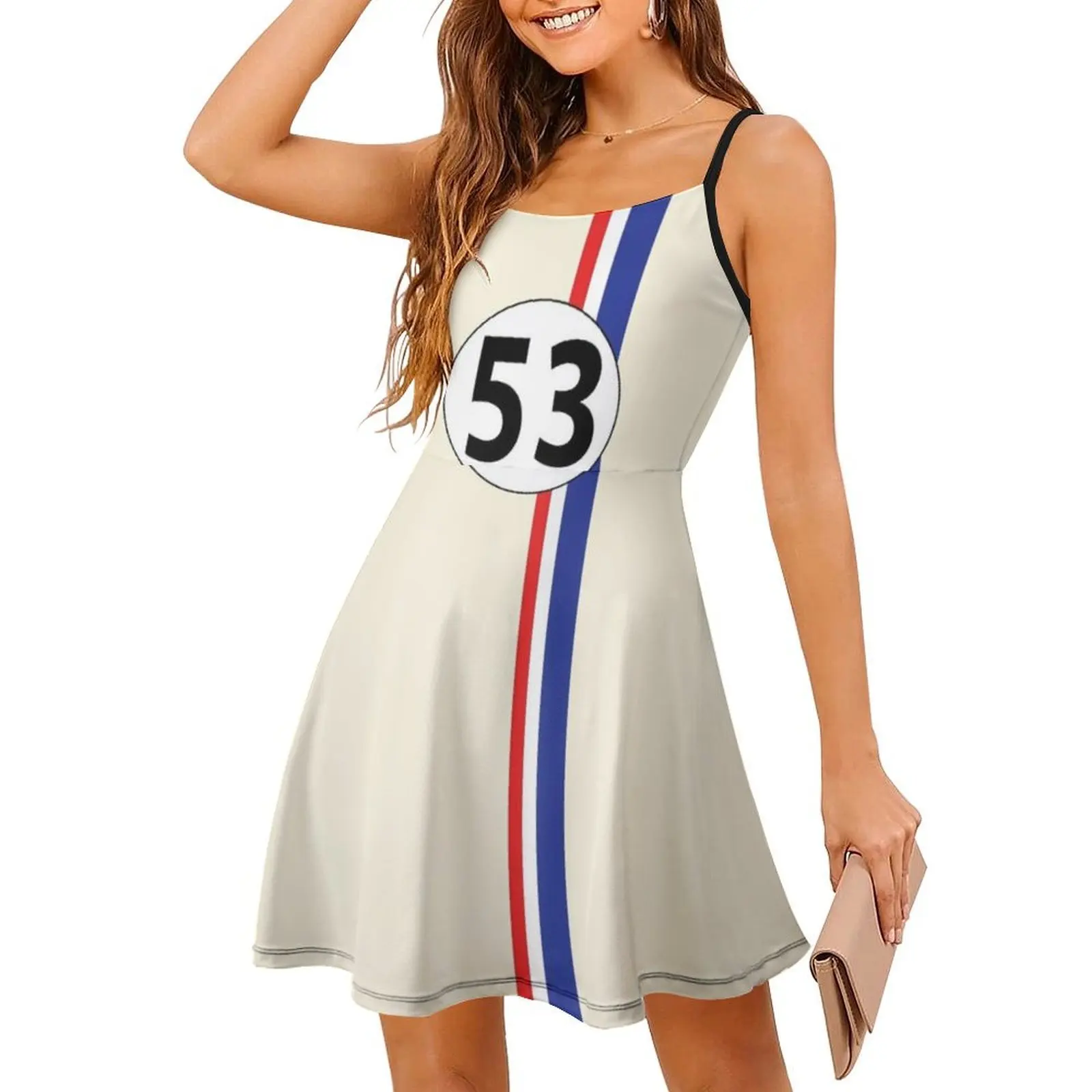 Herbie Nummer 53 Koreaanse stijl jurk voor dames Elegante vrijetijdskleding voor feest of dagelijks gebruik Raceauto Raceauto Racing Nummer 53