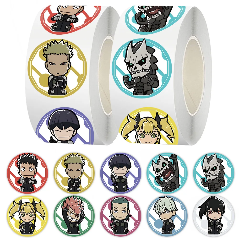 

500pcs/Roll Cartoon Kaiju No. 8 Anime Sealing Stickers DIY PVC Laptop Decals Decoration Reward Gift Toy