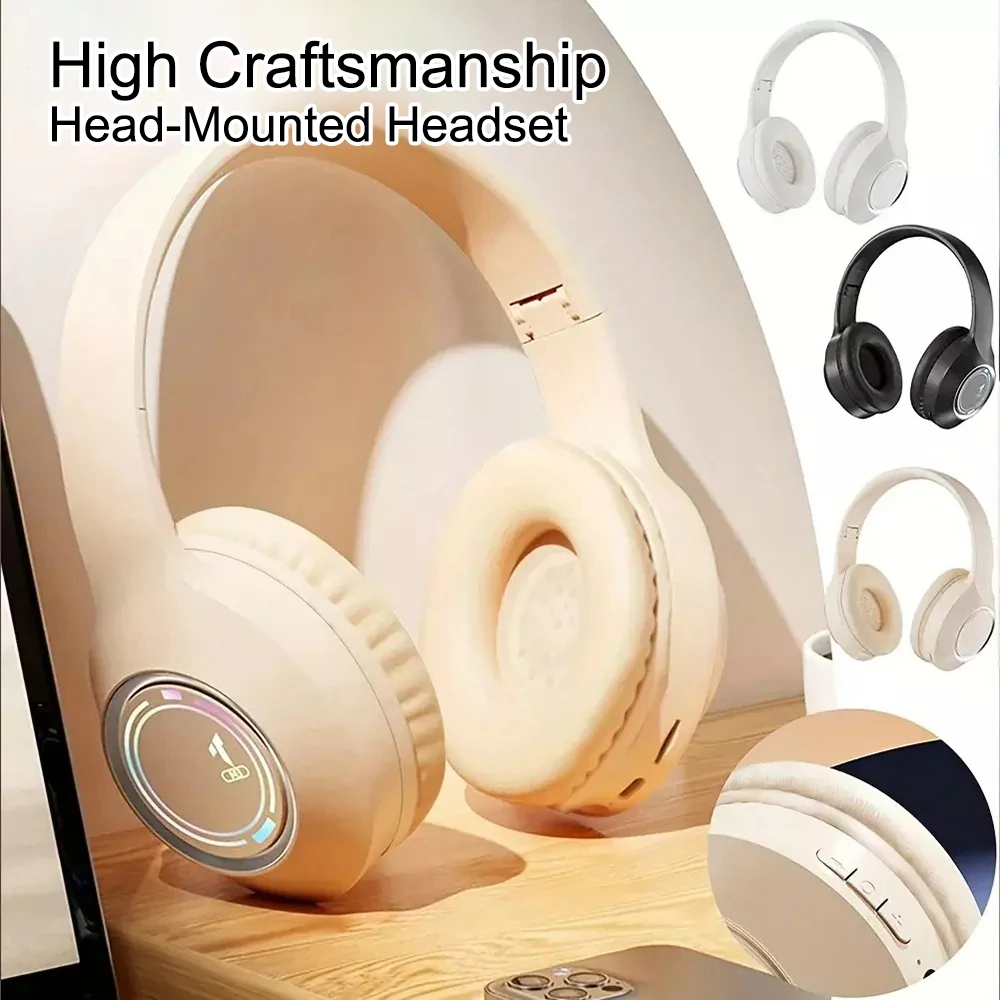 Bluetooth Headphones Wireless Headset Over The Ear High Fidelity Bass Stereo With Microphone Music Gaming Foldable Headsets