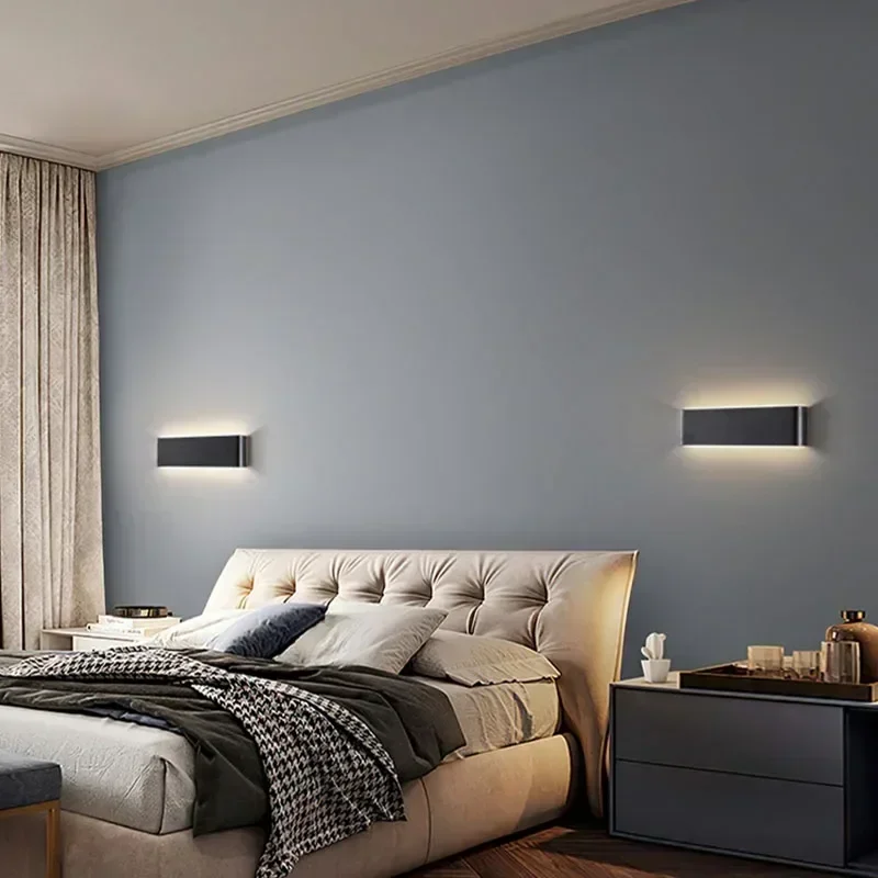 Lámpara de pared LED moderna para mesita de noche, sala de estar, escaleras, pasillo, baño, decoraciones para el hogar, aplique de pared, accesorio