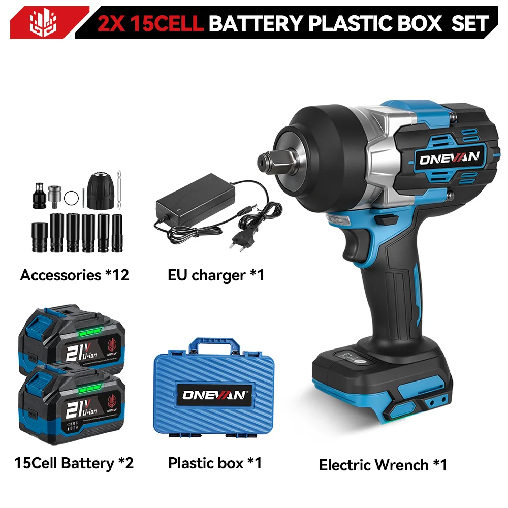 ONEVAN 2800N.M Borstelloze Elektrische Slagmoersleutel 1/2Inch Draadloze Momentsleutel Schroevendraaier Power Tool Voor Makita 18V Batterij pin