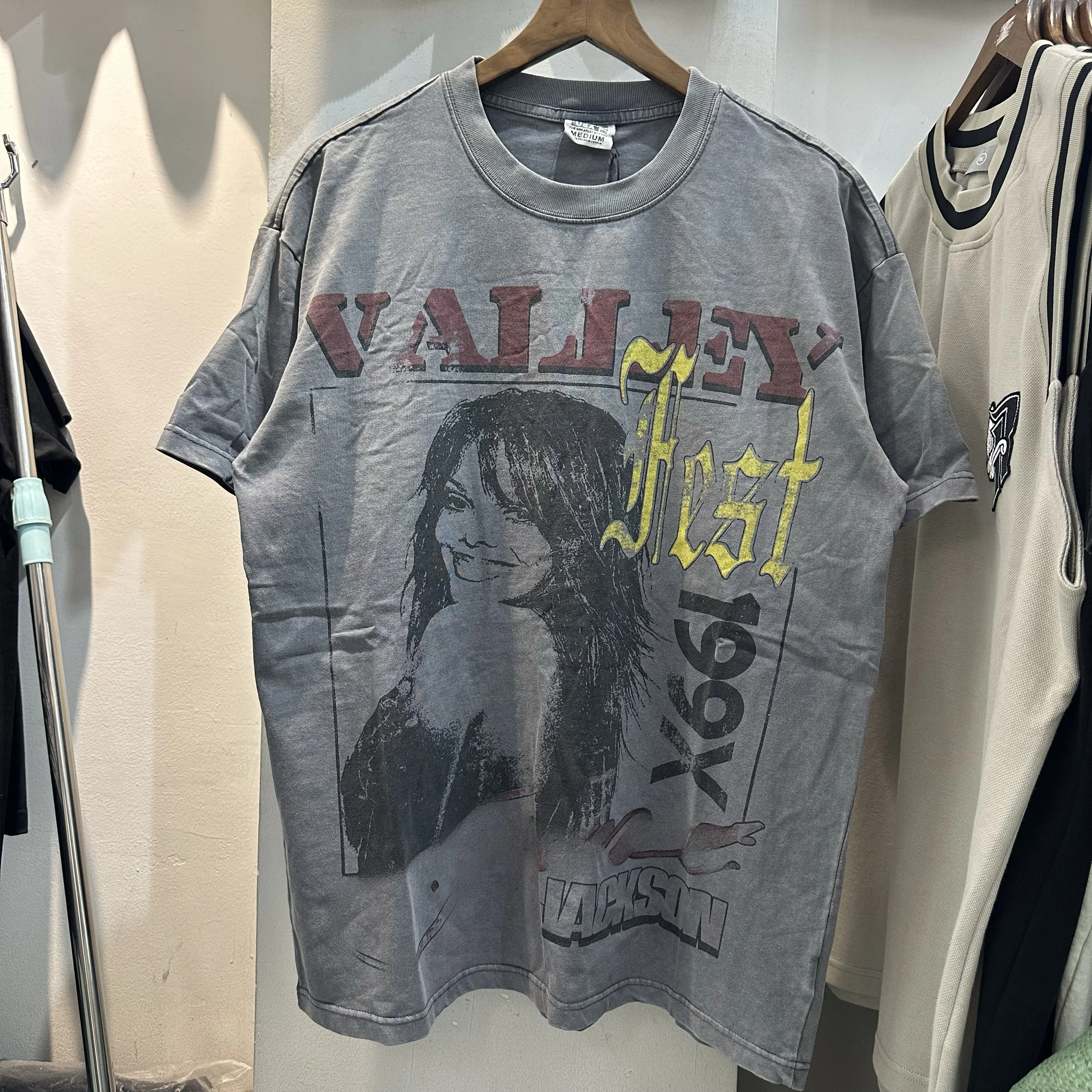 

Retro American Faion Beau Print Loose Casual Hip Hop ort Sve T-irt Youth ular Summer New Sle FGSS Brand