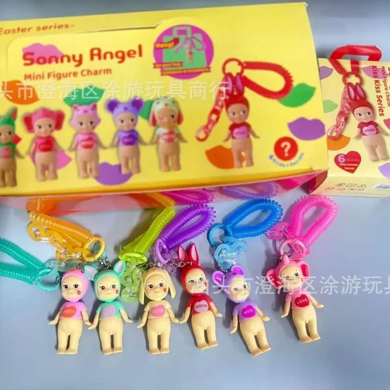 

New Hot Sale Flower Keychain Sonny Angel Lying Down Angel Series Blind Box Doll Bag Doll Pendant Birthday Gift Pendant
