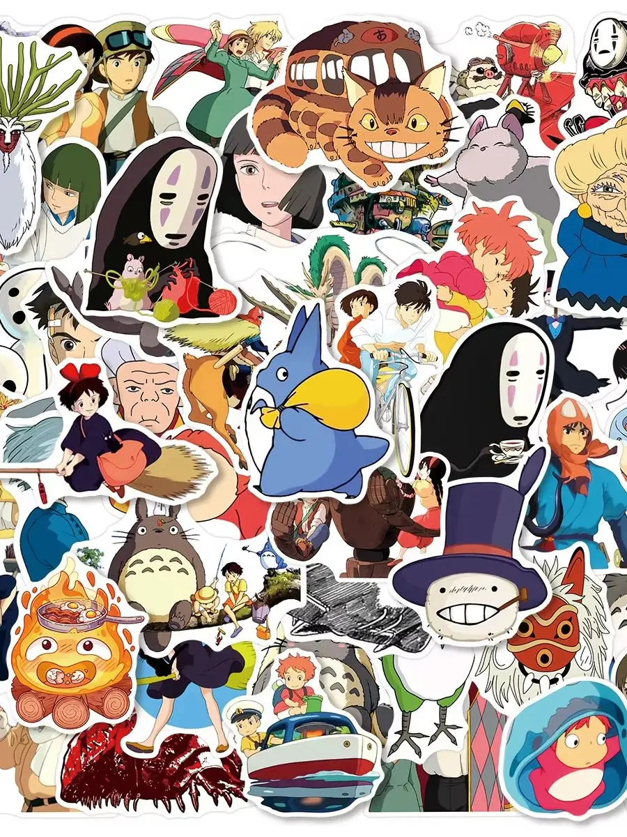 AliExpress NONE 50Pcs New Miyazaki Hayao Stickers Collection Bicycle Phone Case Water Cup Stickers Waterproof DIY Material Stickers