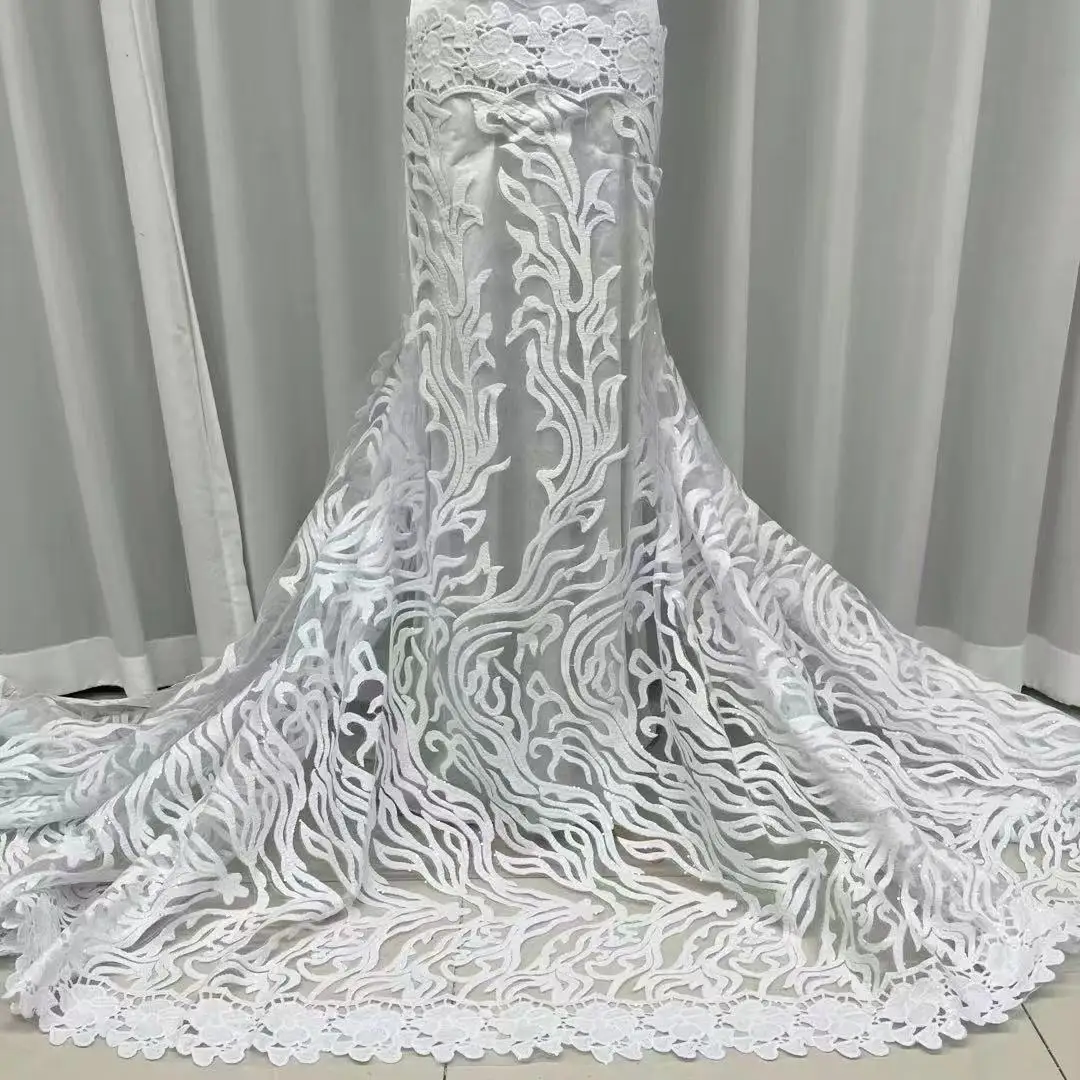 African Cord Lace Fabric for Wedding, High Quality