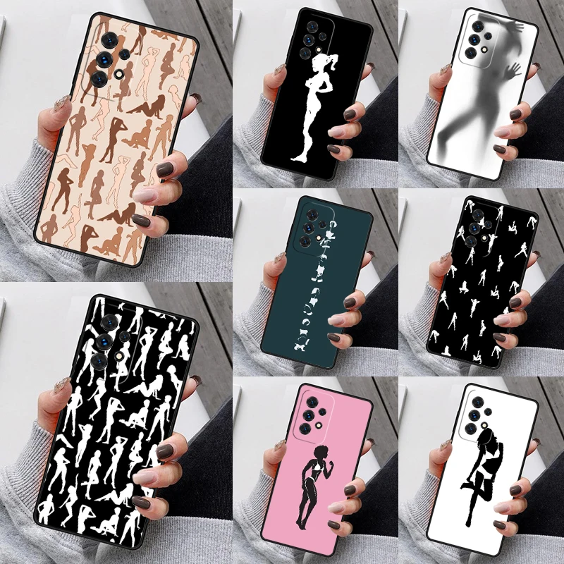 Sexy Woman Silhouettes Phone Case For Samsung Galaxy S23 S21 S20 FE S24 S22 Ultra Note20 S10 S9 S8 Plus A40 A52 A12 A13 A53