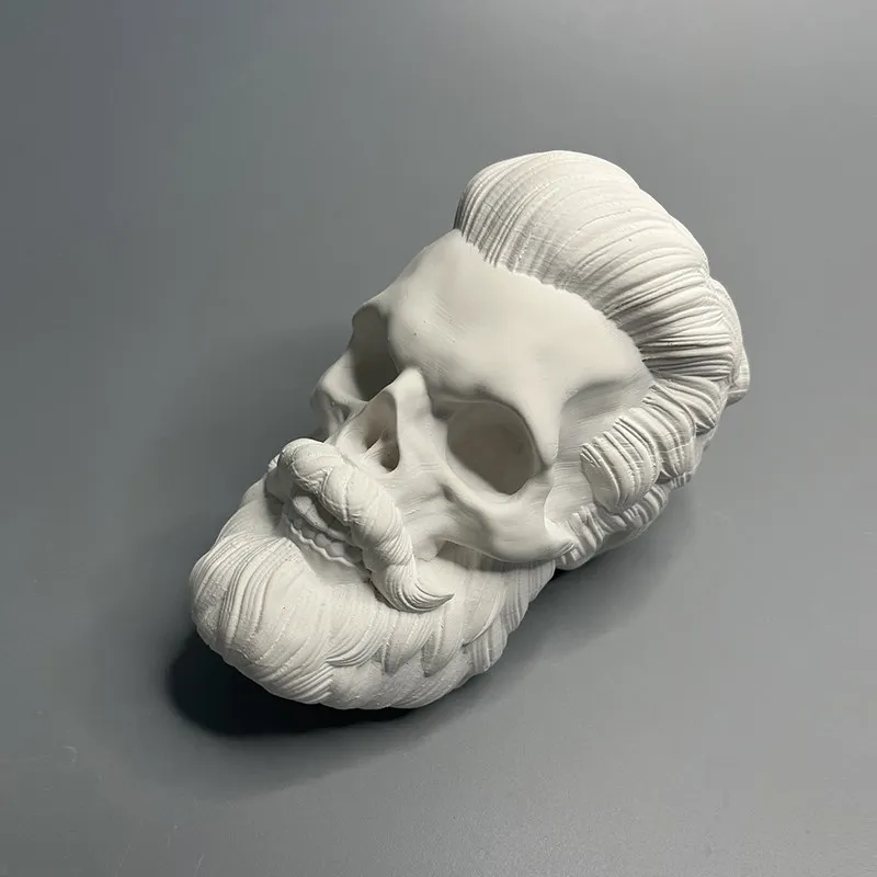 European-style Plaster Small Sculpture Art Skull Ornament for Living Room Office Bookshelf, Character Decoration Home Decor Gift