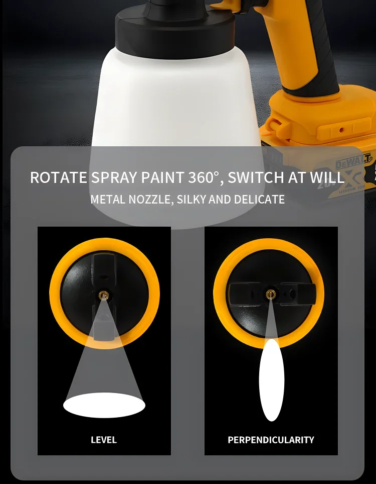 Dewalt Airbrush Bürstenlose Elektrische Spritzpistole Leichter Farbsprüher für gleichmäßigen Sprühnebel bei Heimwerker- und DIY-Projekten – Detail 13