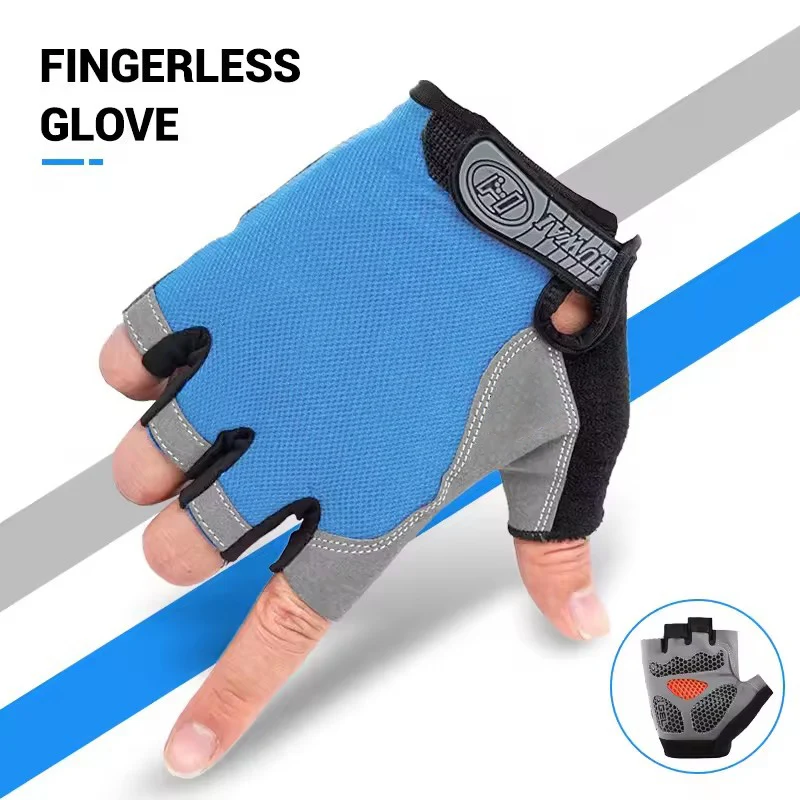 Sommer-Fitness-Halbfingerhandschuhe für Männer und Frauen Verbesserte Handfläche Rutschfest Stoßabsorbierend Atmungsaktive Outdoor-Radhandschuhe – Detail 4