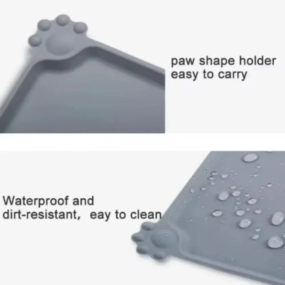 Silicone Pet Meal Mat Waterproof No Cleaning Required Pet Food Mat Feeding Bowl Mat Anti Slip Anti Slip Cat Mat Puppy Feeding