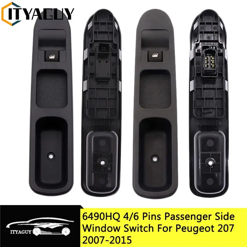 Front Right Passenger Side 4/6 Pins Power Window Control Lifter Switch Console Button for Peugeot 207 2007-2015 Car Accessories