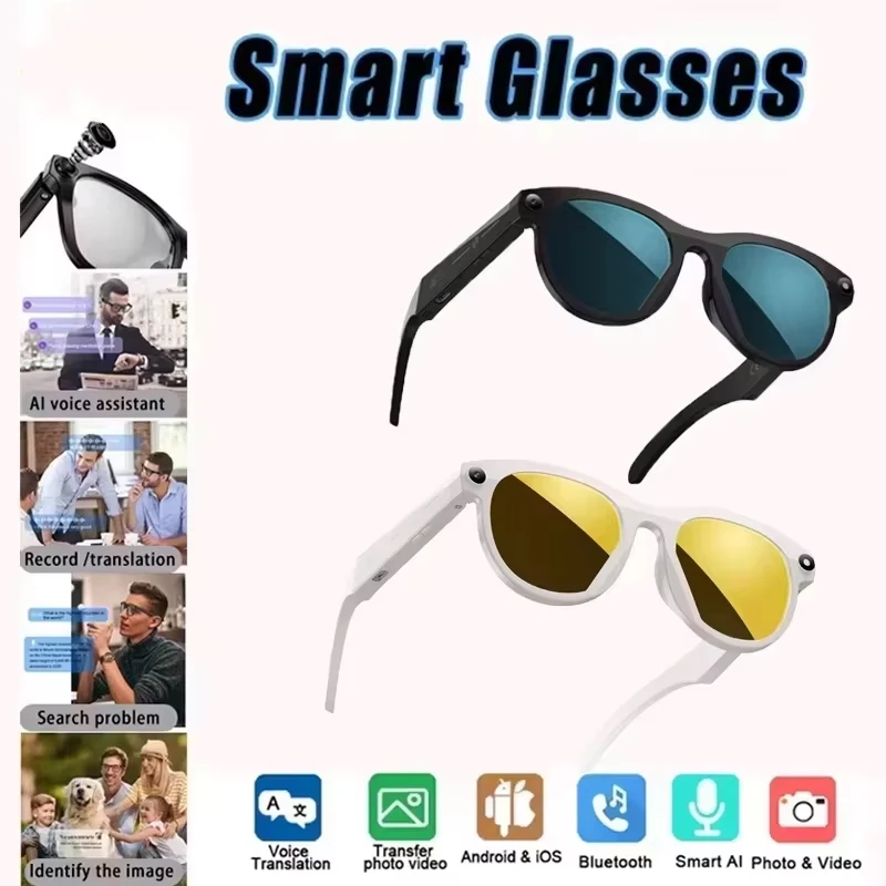 Ai Glasses Camera 200w HD Pixel  Video Recording Hd Shooting Voice Assistant Real-timetranslation Intelligent Recognition