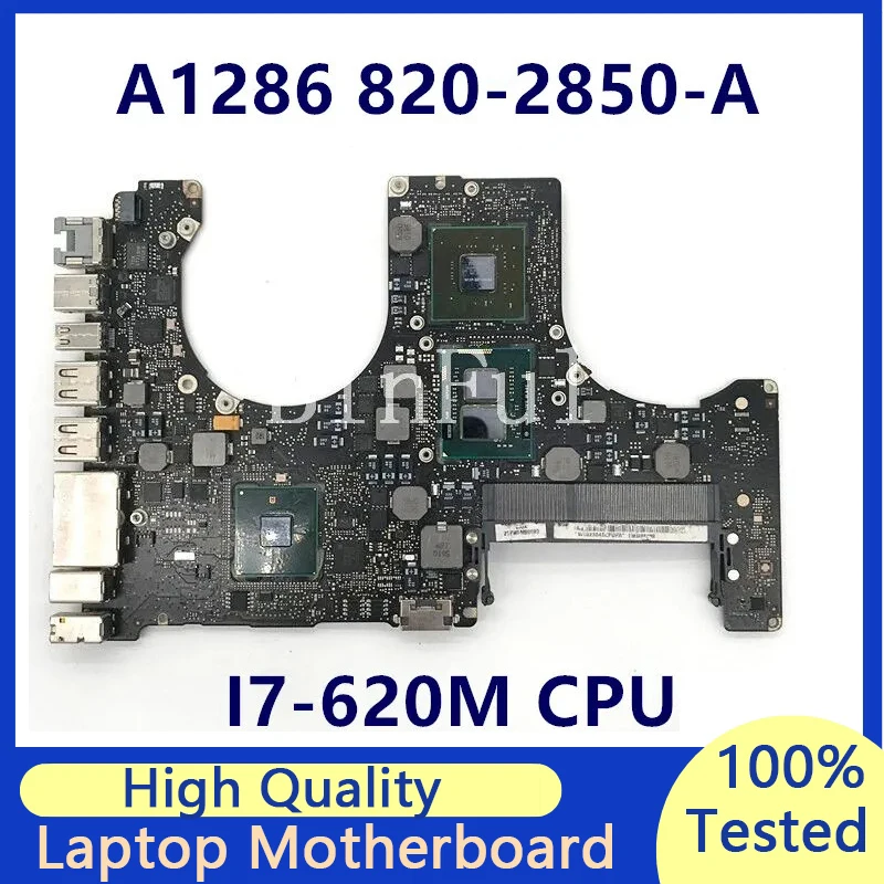 Mainboard For Apple A1286 820-2850-A Laptop Motherboard With SLBZT I7-620M CPU 2010 N11P-GE1-W-A2 100% Fully Tested Working Well