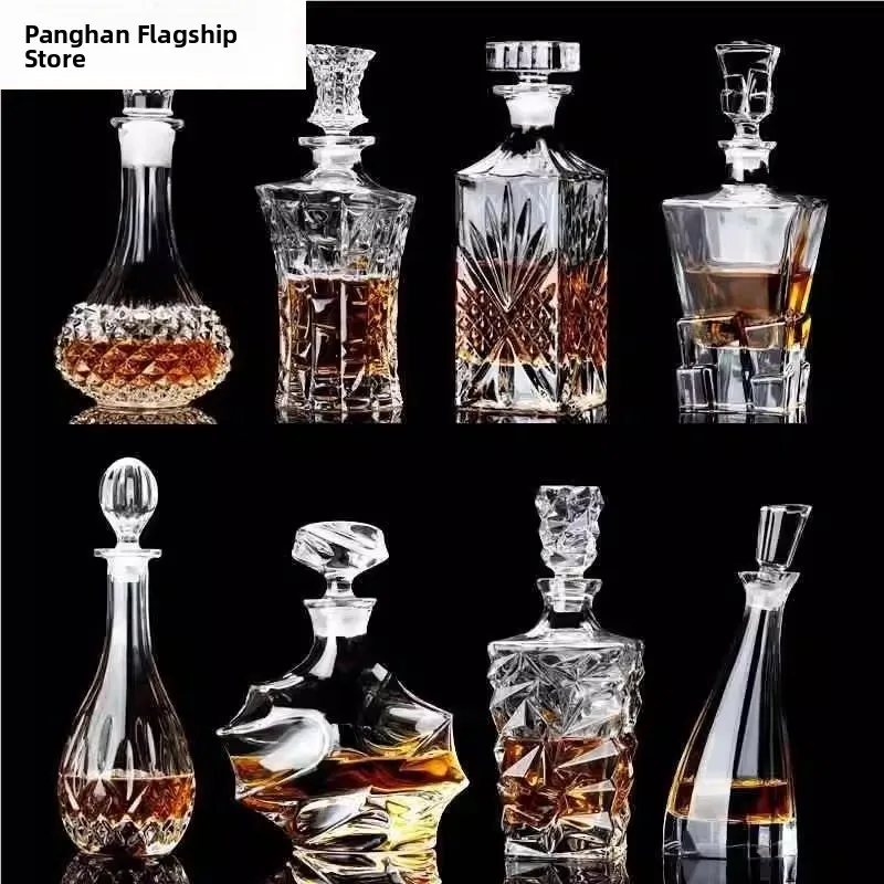 

European Sle Crystal Glass Wine Bottle Personalized Aerator Sed Whiskey Bottle Red Wine Decanter with Lid Home Use