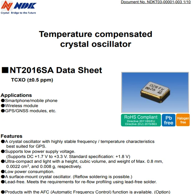 

20 шт./лот NT2016SA IND3035A TCXO 38,4 м 38,4 МГц 1,8 В 0,5 ppm NDK чипы электронные новые