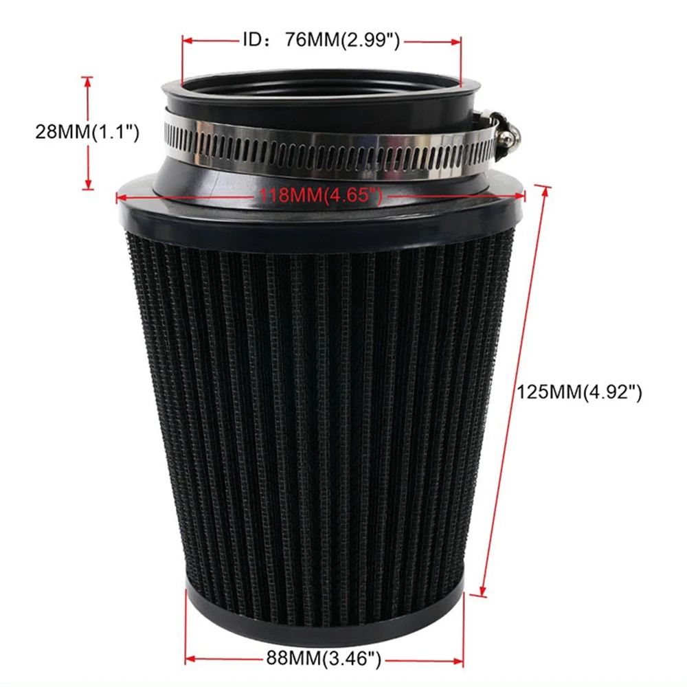 RASTP-76MM Auto Luftfilter Sport Power Mesh Kegel High Flow Auto Kaltlufteinlass Filter Induktion Kit Luft Reiniger OFI077 – Detail 6