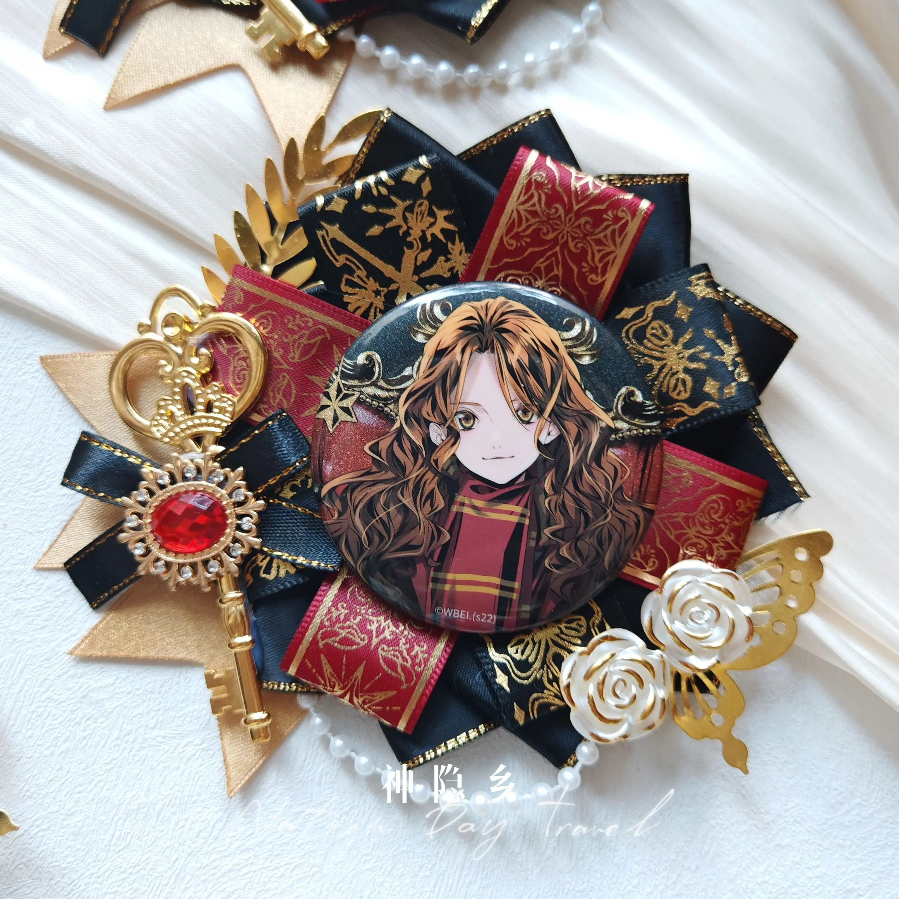 For 58mm Badge Holder Hand Made Ribbon Rosette Lolita Goods Display Fill Ita Bag Accessories Anime Cosplay Crafts