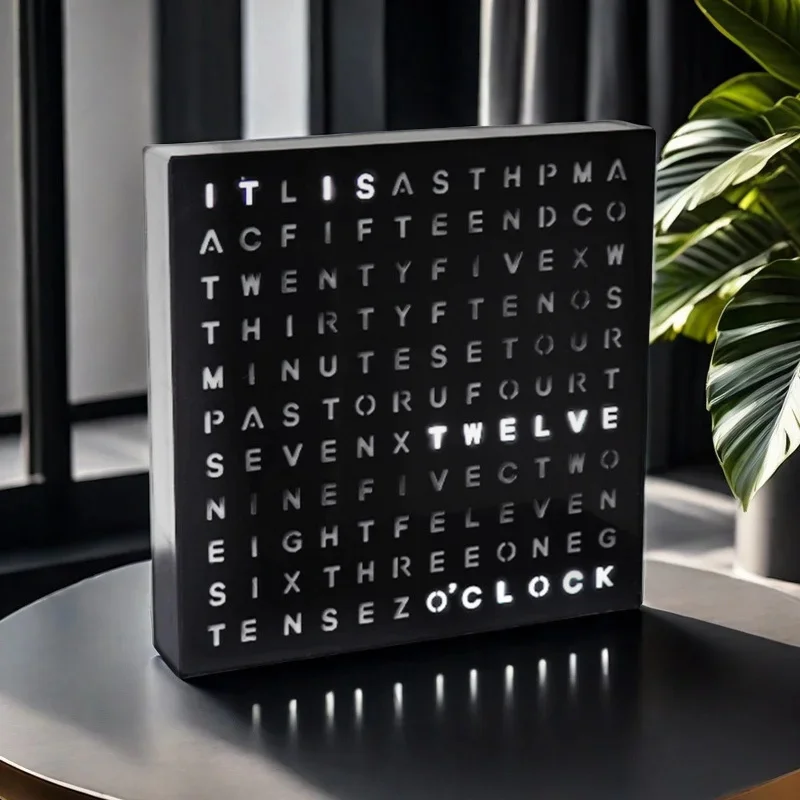 Modern Minimalist LED Desk Clock Creative English Display Clock For Office Study Bedroom Decoration Electronic Table Clock Gift