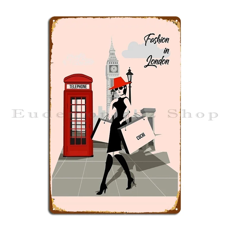 Vintage London Phone Booth United Kingdom Retro British Souvenir Uk Big Ben Gift Metal Plaque Create Design Tin Sign Poster