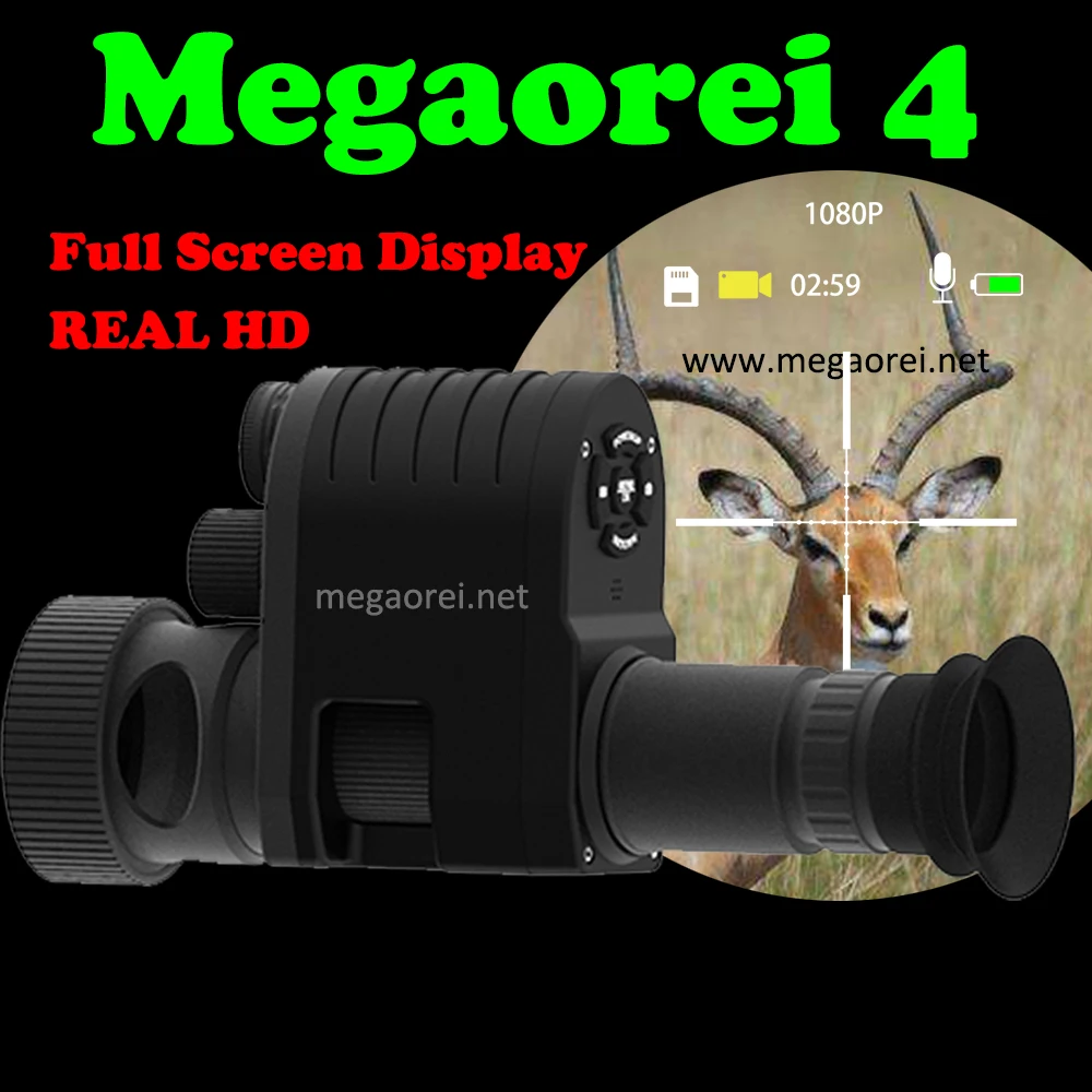 

Megaorei 4 Integrated Night Vision Scope Monocular Goggles Telescope Optical Video Record IR Camera for Tacticle Hunting Rifle