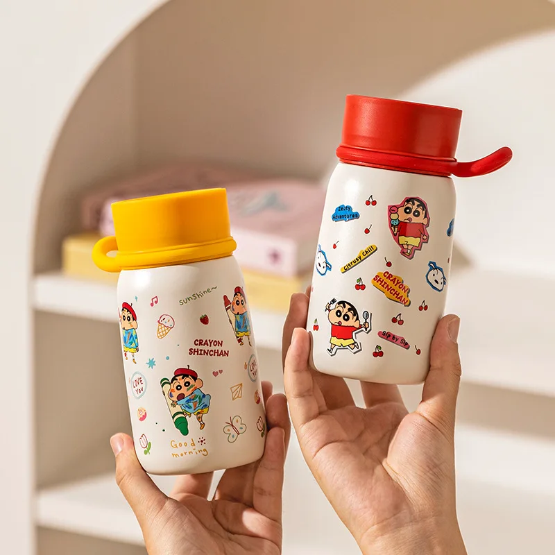 

320ML Crayon Shin-Chan Anime Hobby Cartoon Small Stainless Steel Thermal Cup Outing Cold Drink Cup Birthday Gift