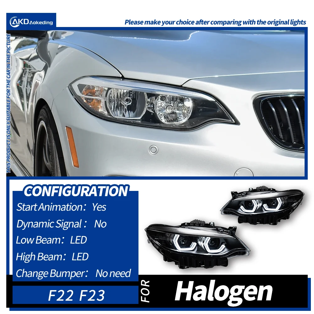 Auto Verlichting Voor Bmw F22 F23 2 Serie 2014-2021 Led Auto Koplamp Montage Upgrade Hoge Configureren Stijl Ontwerp tool Accessoires