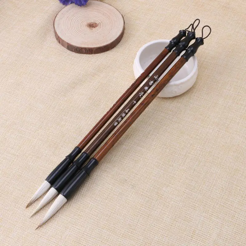 W89c 1pc Chinesische Kalligraphie Pinsel Pen Wolf Schaf Haar Schreiben Brush -Holzgriff