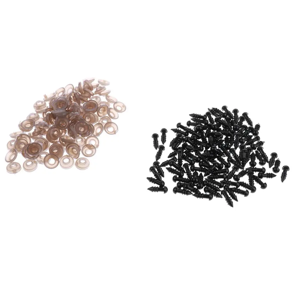 100x Eyes Buttons Washers Set for Doll Puppet Teddy Bear Making Kit