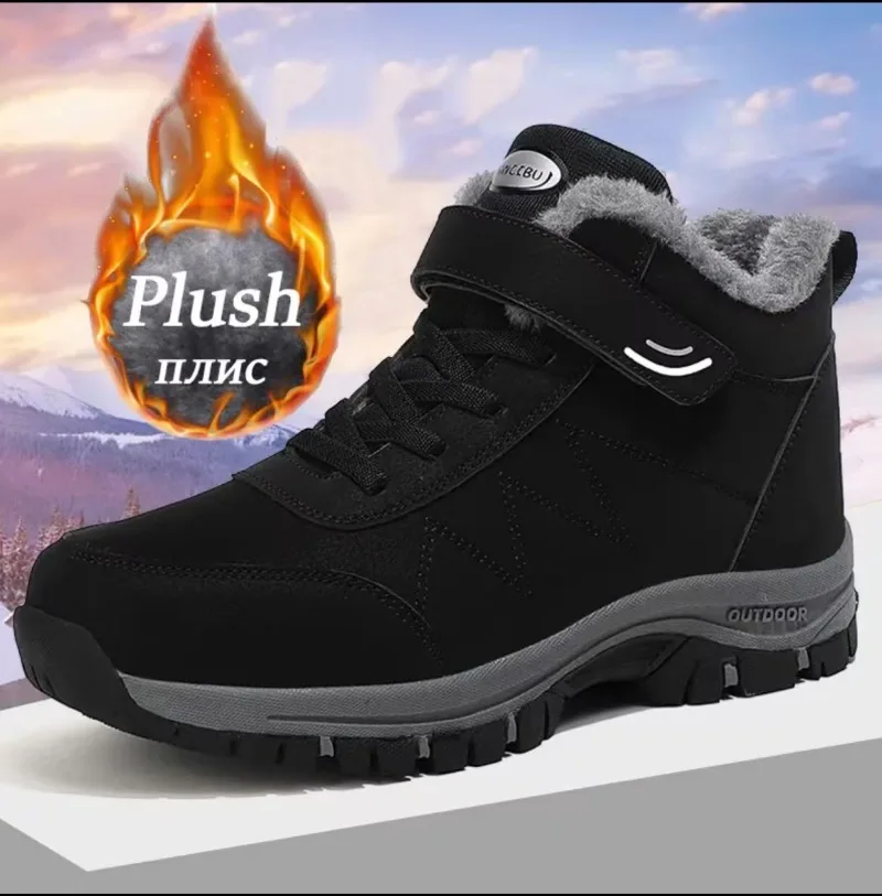 

Couple Cotton Shoes 2025Winter Men's Sneaker Plush Warm Snow Boots for Men Women Non-slip Platform Boots Big Size47 Botas Hombre