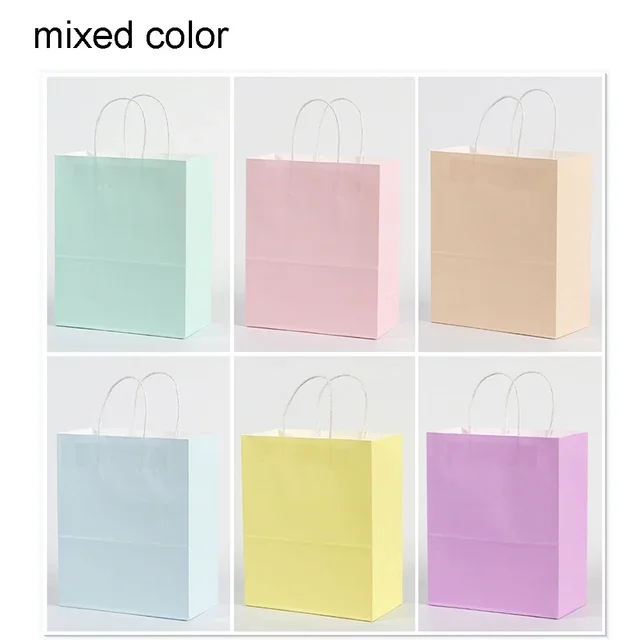 6 10 pcs Macaron Paper Bags Candy Gift Packaging Bags Kids Unicorn Birthday Party Decor Baby Shower Supplies Wedding Decor