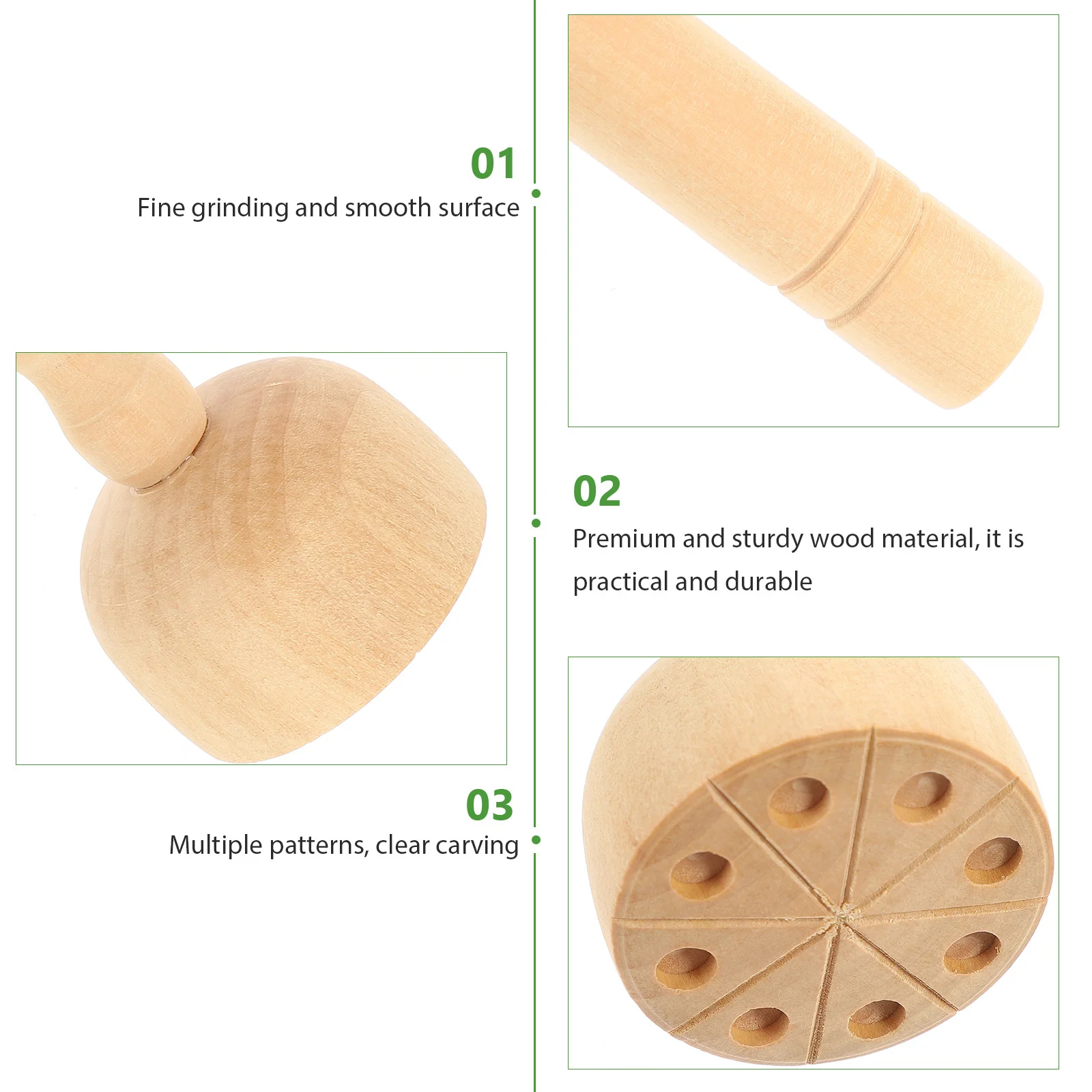 

4Pcs Clay Wooden Molds Durable Wood Stamps for Kids Creative Clay Craft Tools Practical DIY Accessories Kids Wooden Molds