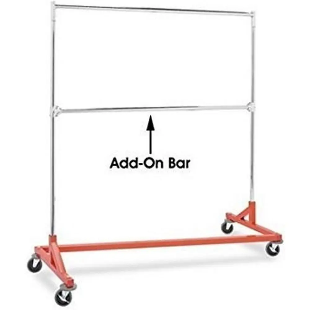 Commercial Grade Double Bar Rolling Z Rack with Nesting Orange Base