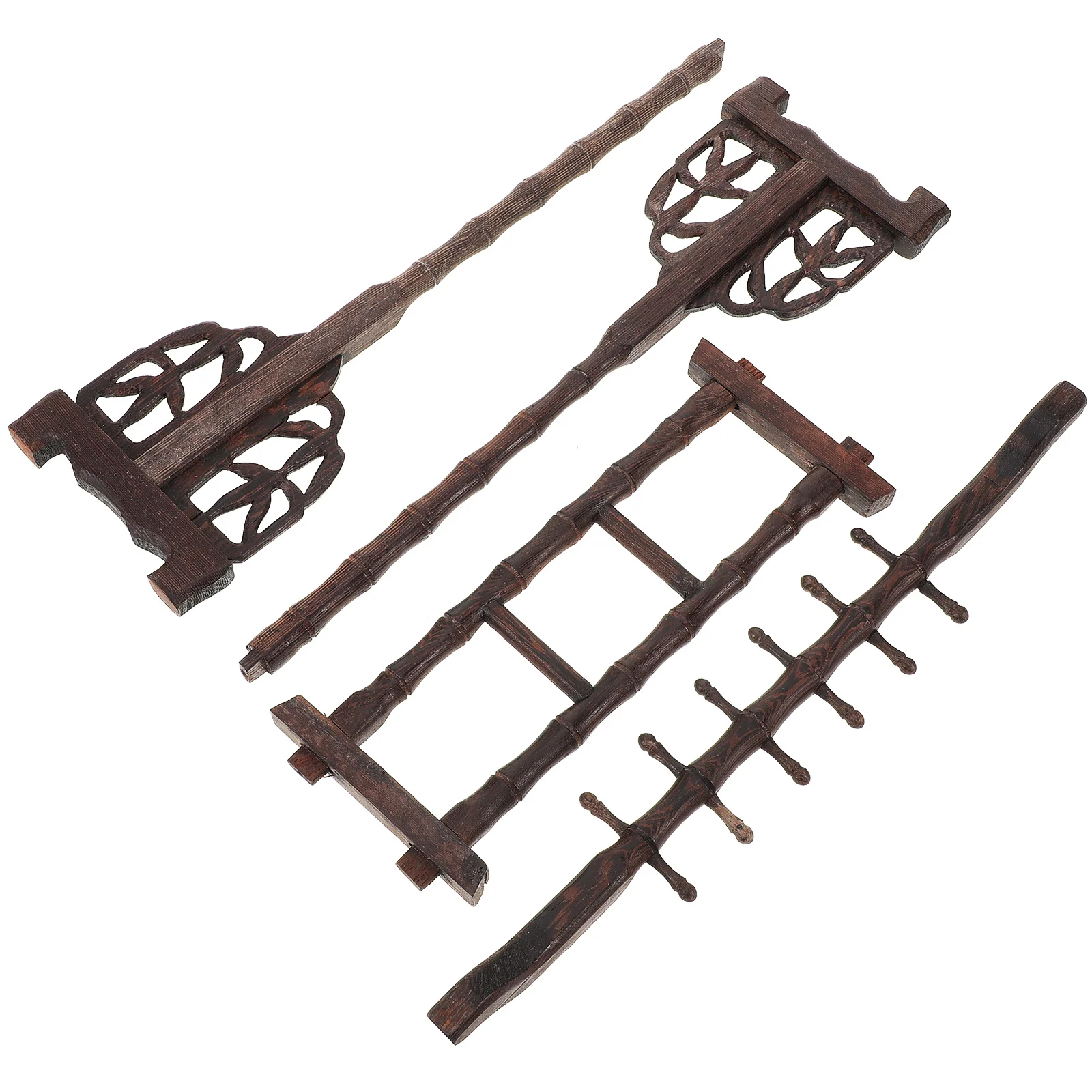 Calligraphy Brush Holder Bamboo Pen Hanging Rack 12-Pen Capacity Handcrafted Desktop Display Stand for Office School Decor