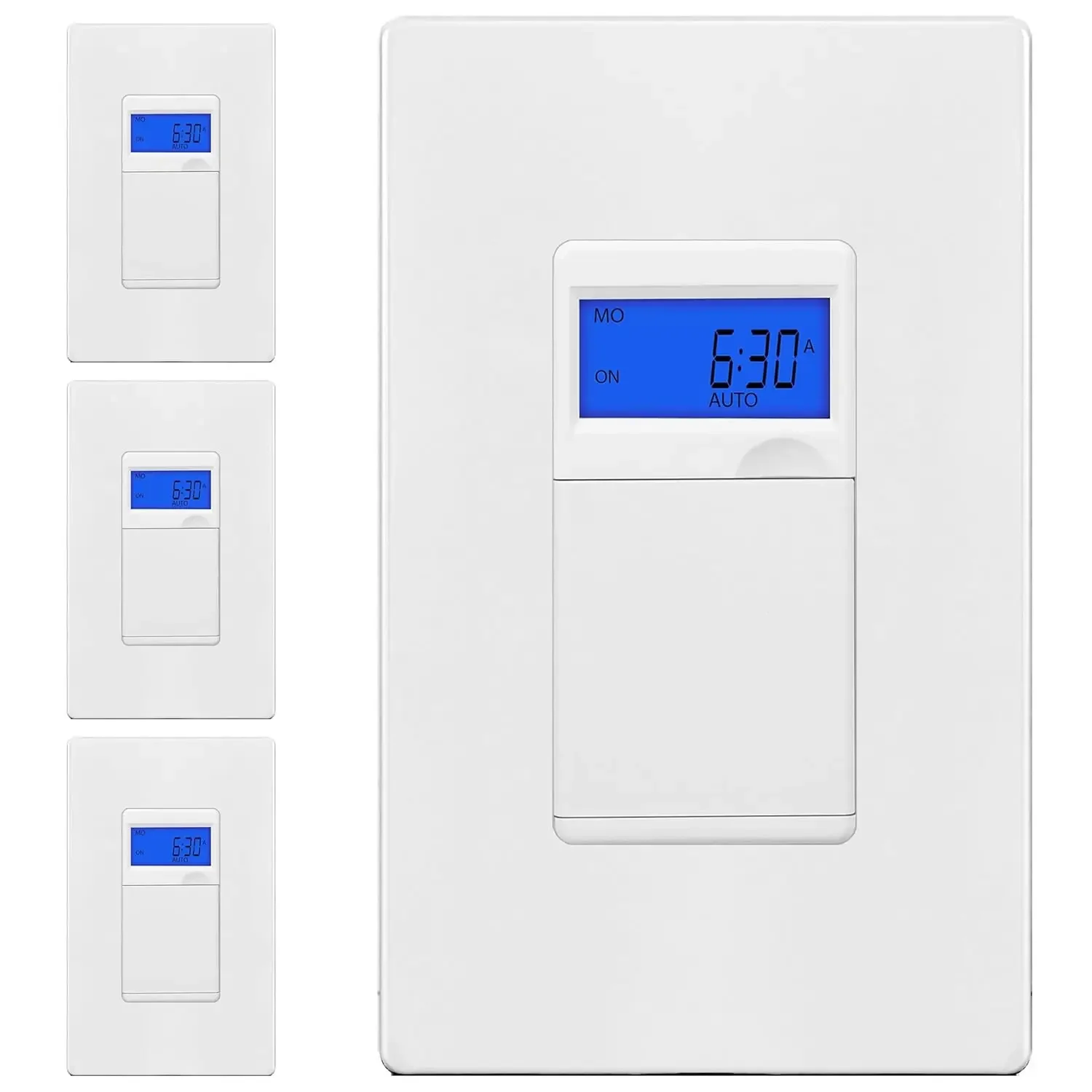 7-day digital in-wall programmable timer switch for lights, fans and motors, 7-day 18-on/off timer Settings