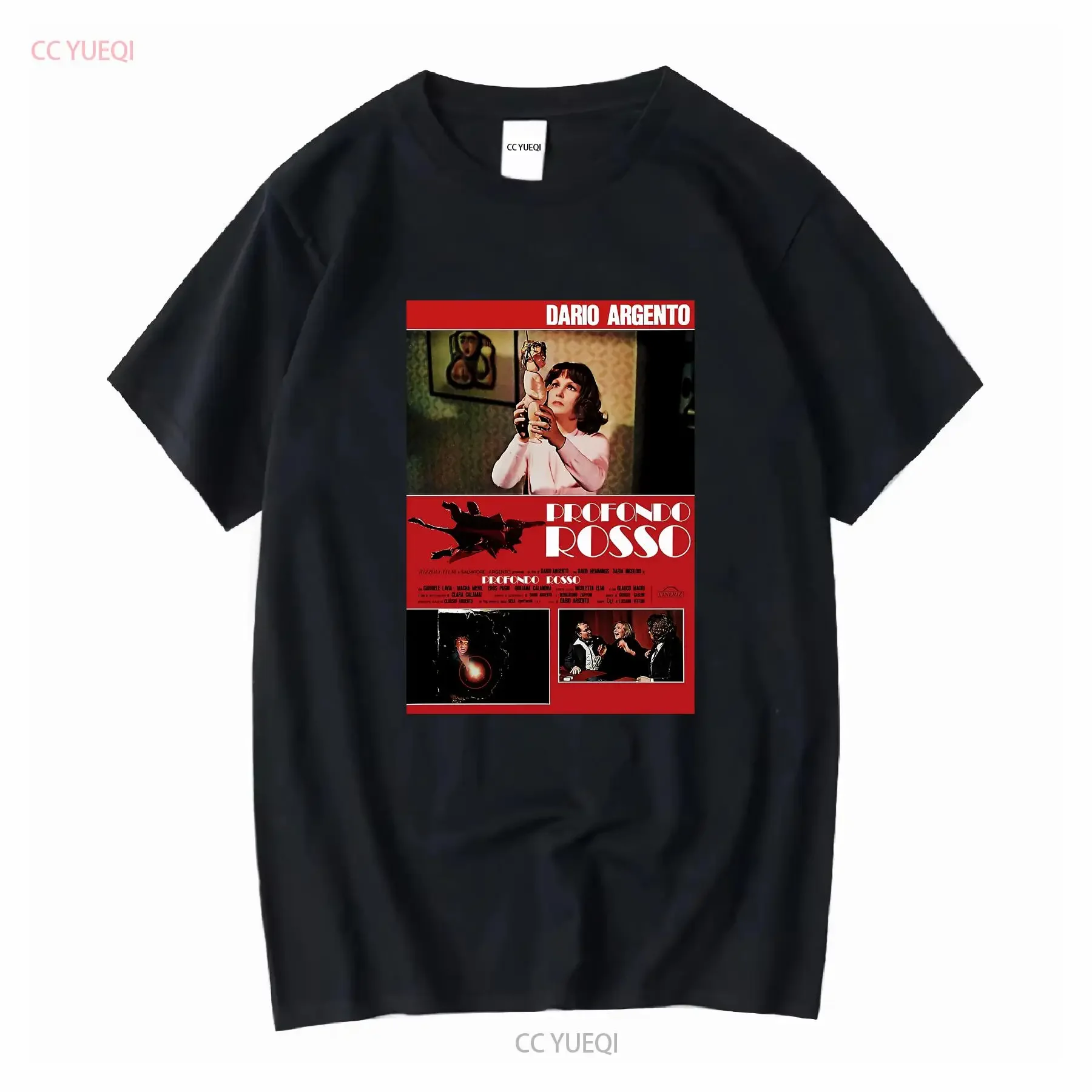 THE DEEP RED 1975 MOVIE POSTER PROFONDO ROSSO CLASSIC T SHIRT vintage Washed fashion Top For Everyday Wear homme Casual