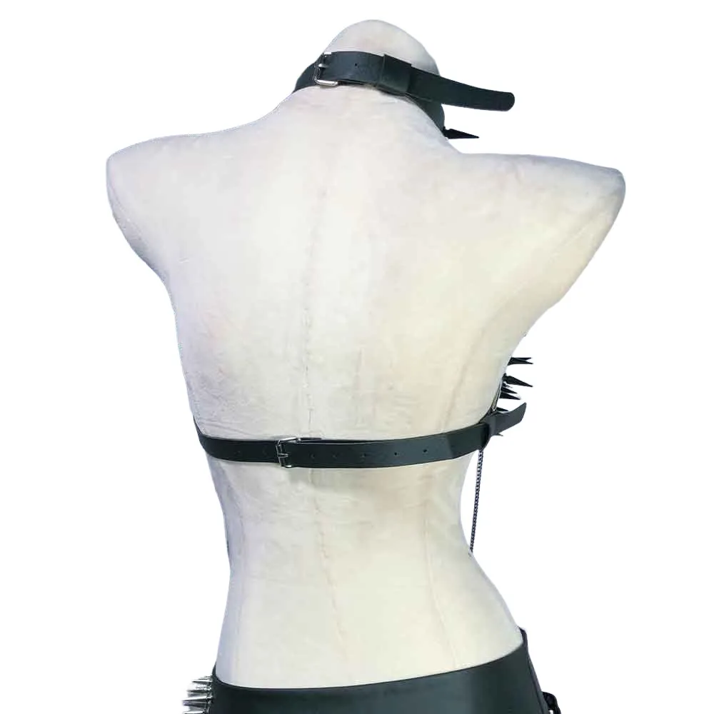 Goth Tops Grunge Emo Clothing Teens with Spikes Rave Outfits Gothic Tank Punk Mini Rock Clothes Y2K T-shirt Festival Bra Cyber