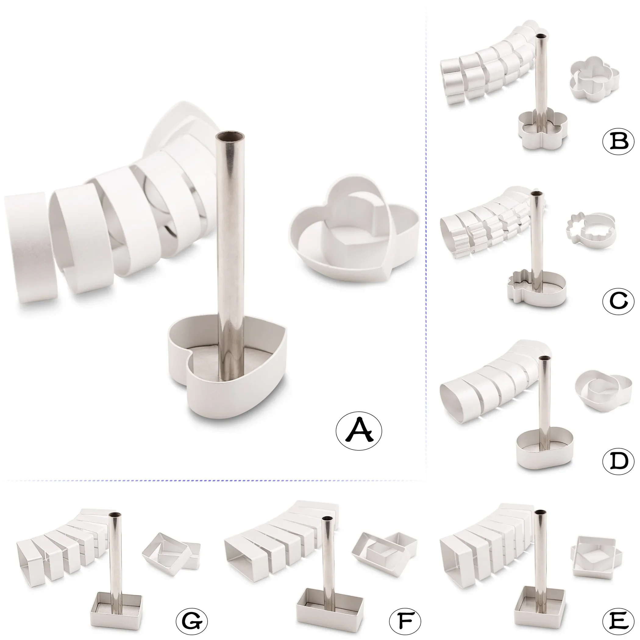 

Kinds Pineapple Cake Cookie Mold Set - 10pcs Aluminium Cutter with Press Stamp