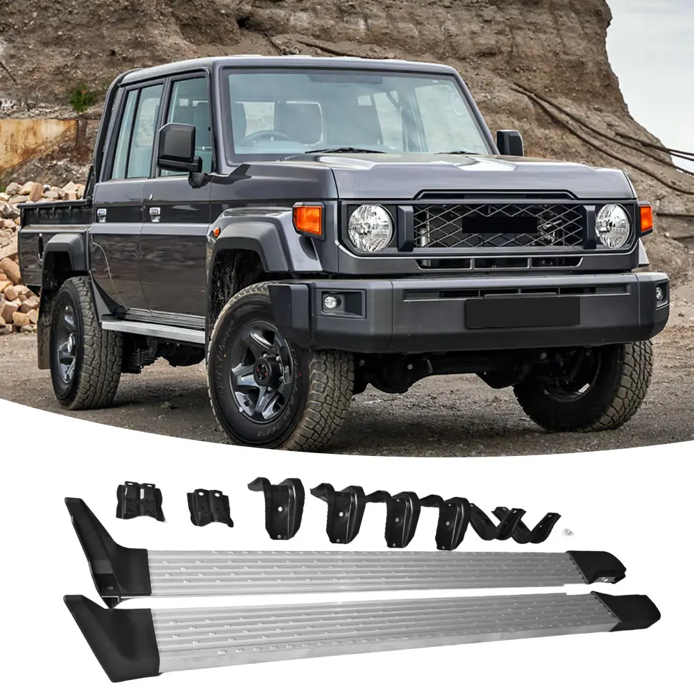 

2 шт., фиксированная боковая подножка, подножка Nerf Bar, подходит для Toyota Land Cruiser LC71 2007-2023 2024 2025, защита педали, подножки