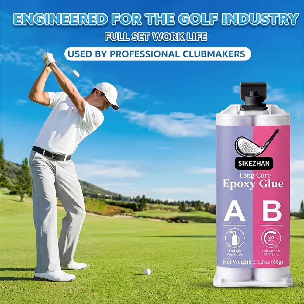 SIKEZHAN Strong AB Epoxy Glue Kit Waterproof 2 Component Resin Adhesive for Golf Club Head Shaft Ferrule Re-Shafting DIY Repair