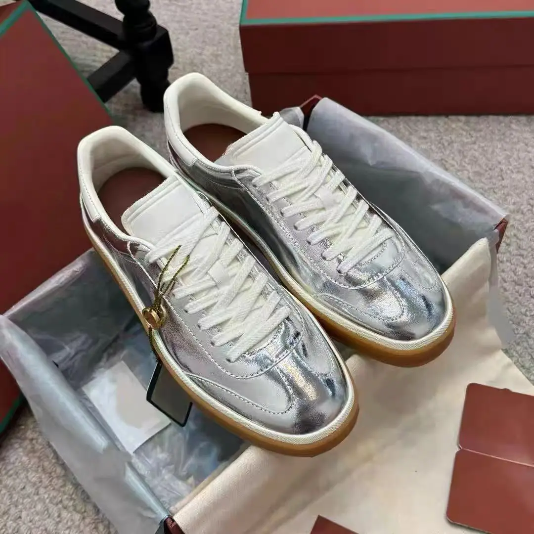

2025 Stylish High-Appearance Unisex Couple Shoes Genuine Leather Solid Color Versatile Niche Trainer Trendy Casual Board Shoes