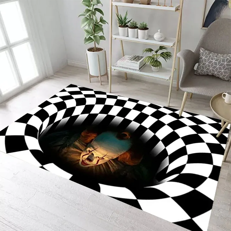 3D Vortex Illusion Carpet Entrance Door Floor Mat Bedroom Floor Mats Anti Slip Mat Home Kitchen Hallway Decor