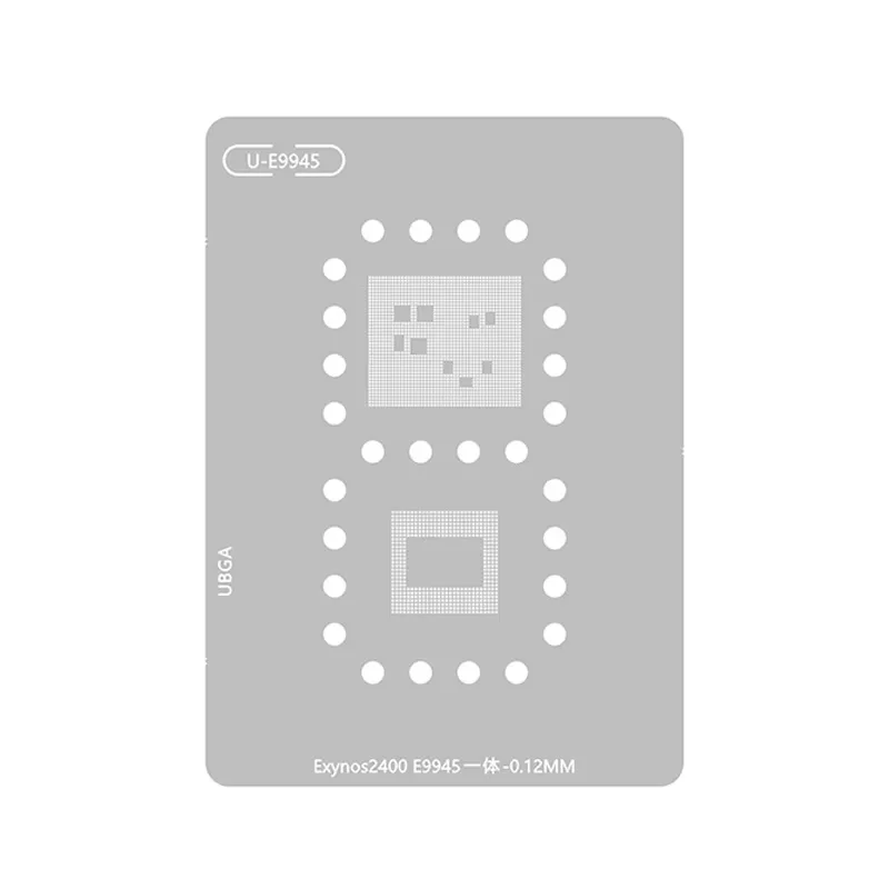 AMAOE Exynos2400 E9945 Integrated BGA Reballing Stencil 0.12mm Heat Dissipation Planting Tin Steel Mesh Template