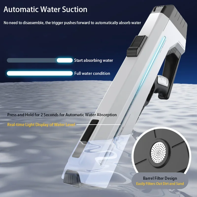 Suoper pistola de agua completamente automática, juguetes de gran capacidad, alta presión, pistolas de Soaker, piscina al aire libre, juguetes de