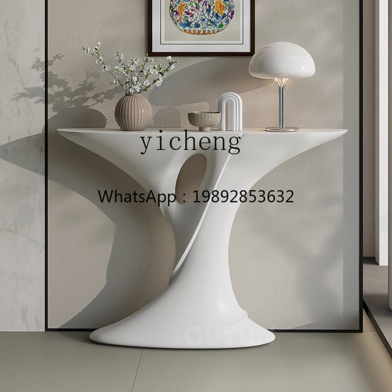YFY entrance table enters the house against the wall extremely narrow aisle semi-round entrance table, creative and advanced