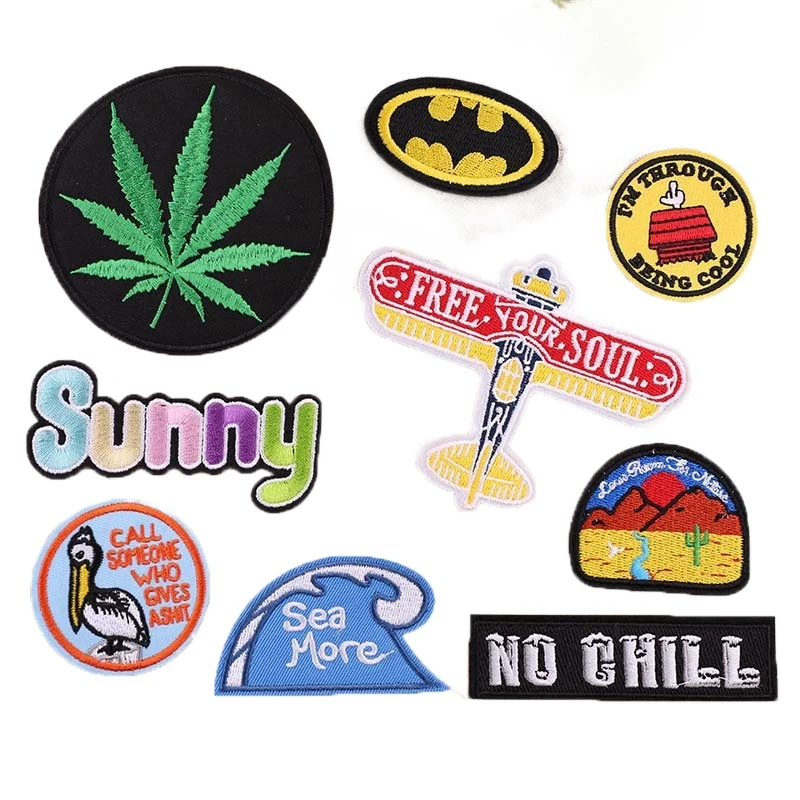 

30pcs/Lot Luxury Anime Fun Embroidery Patch Desert Waves Kite Bird Jute Shirt Bag Clothing Decoration Accessory Craft Applique